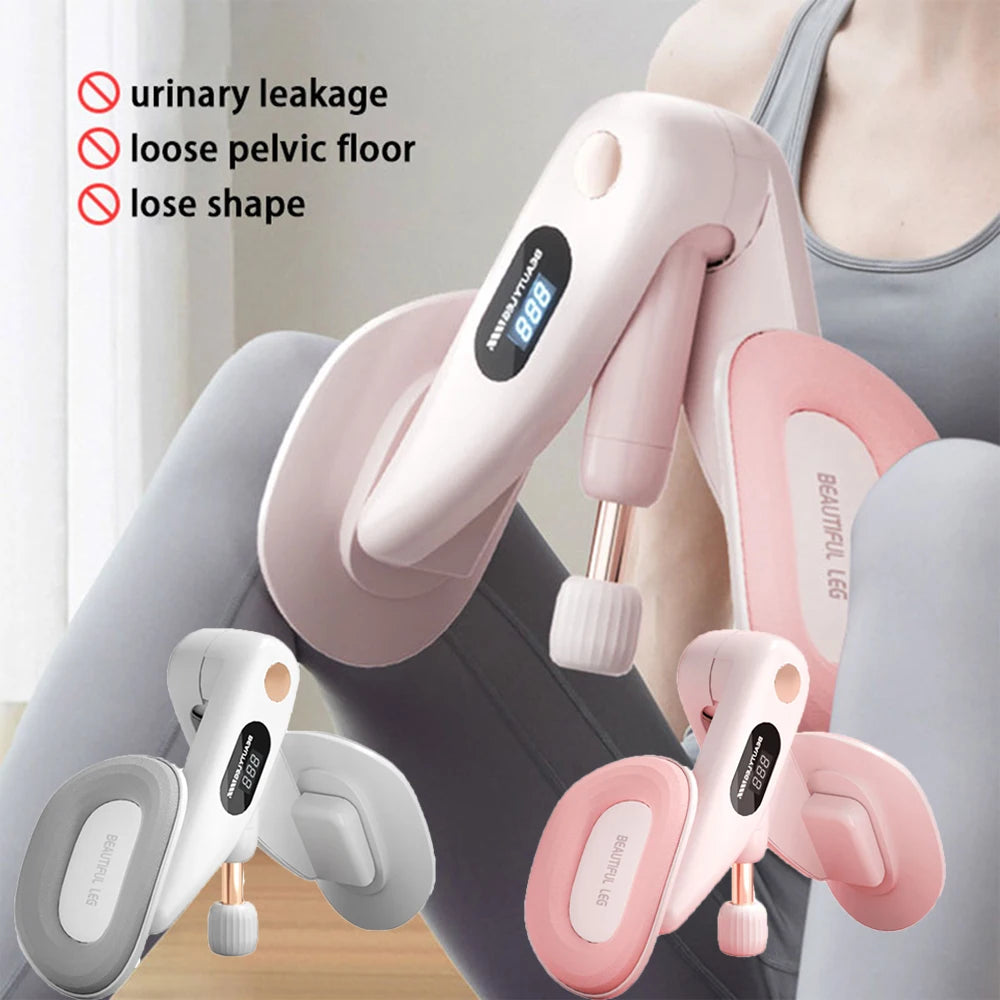 Adjustable Resistance Thigh Master Pelvic Floor Trainer with Counter - Kegel Exercise Device for Women's Home Fitness