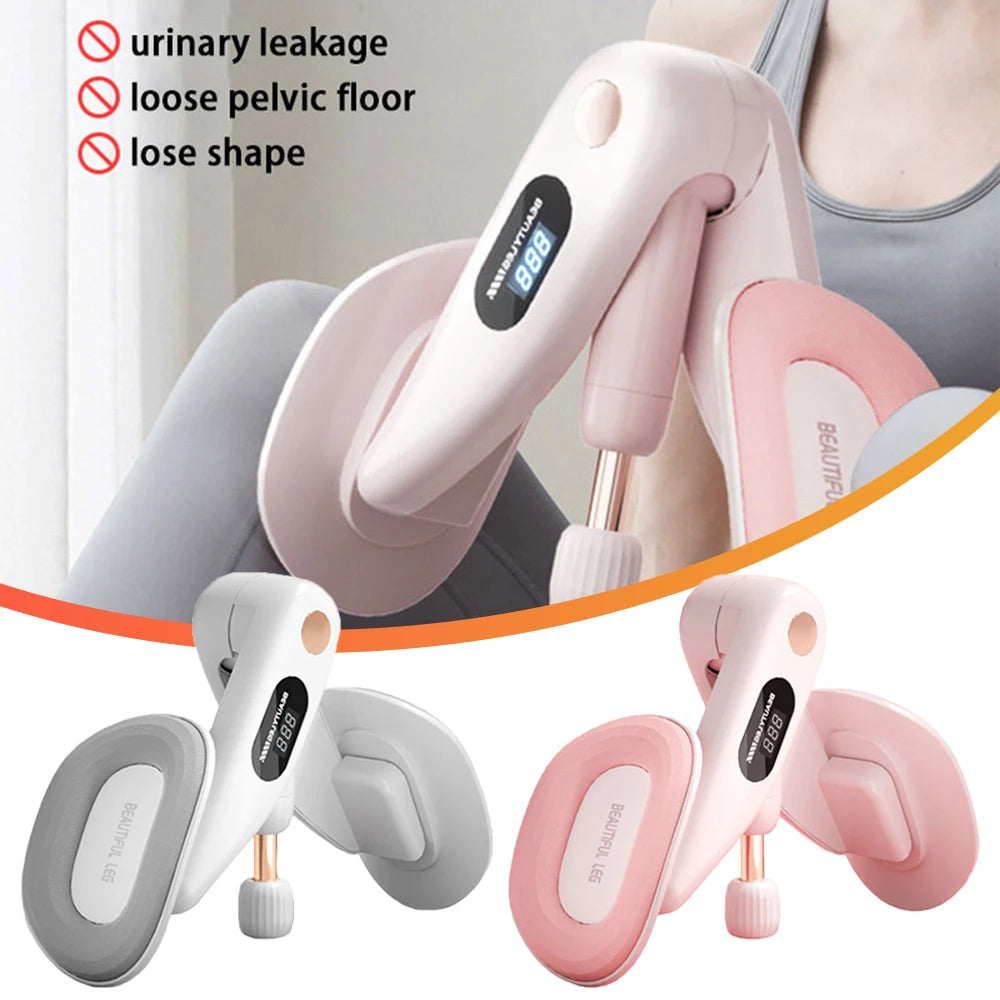 Adjustable Resistance Thigh Master Pelvic Floor Trainer with Counter - Kegel Exercise Device for Women's Home Fitness