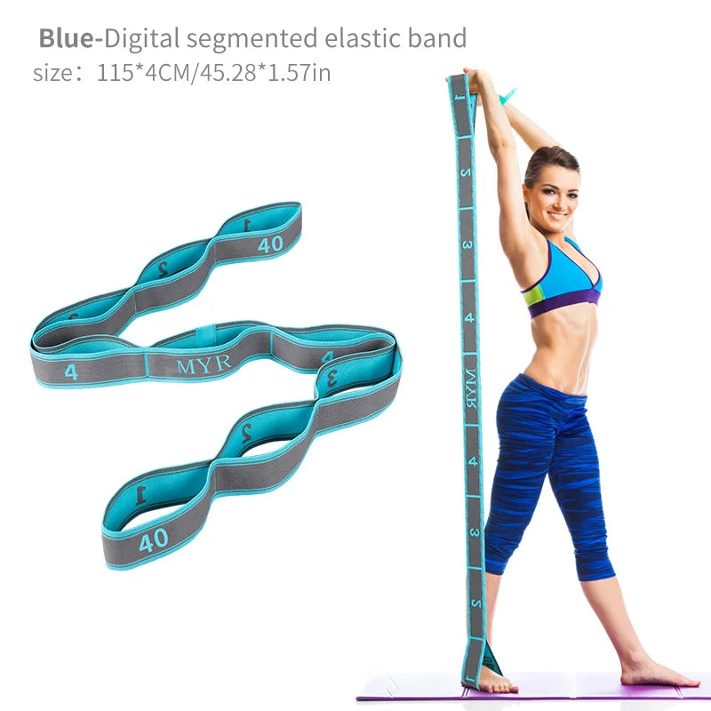 Premium Elastic Yoga Stretching Strap with Loops – Versatile Stretch Band for Ballet, Yoga, Dance, Pilates, and Gymnastics
