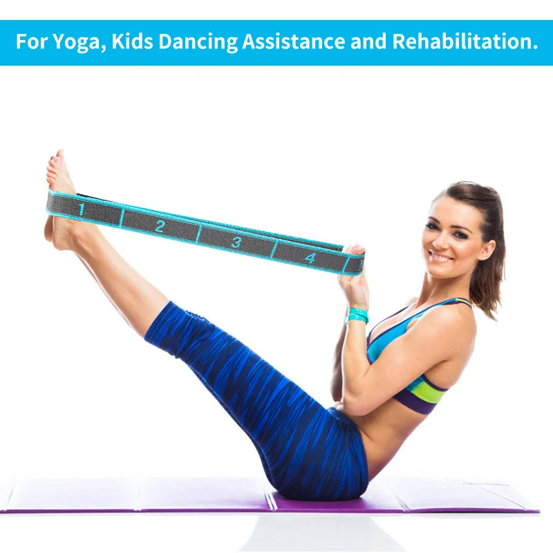 Premium Elastic Yoga Stretching Strap with Loops – Versatile Stretch Band for Ballet, Yoga, Dance, Pilates, and Gymnastics