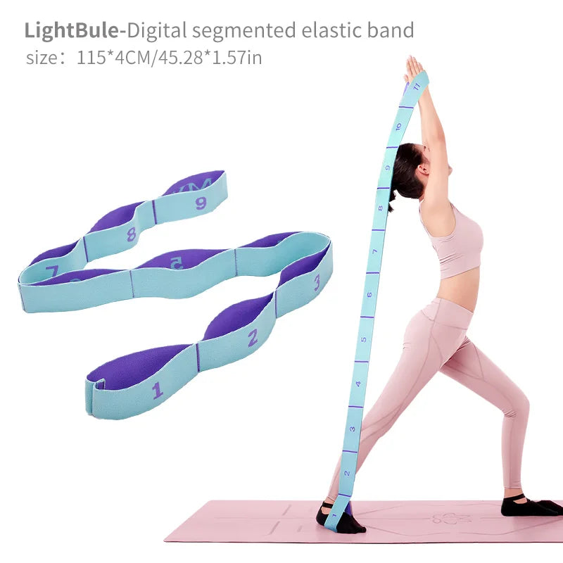 Premium Elastic Yoga Stretching Strap with Loops – Versatile Stretch Band for Ballet, Yoga, Dance, Pilates, and Gymnastics