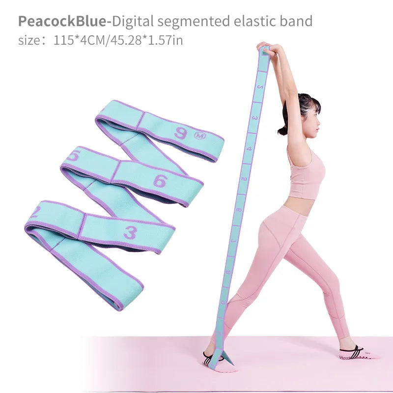 Premium Elastic Yoga Stretching Strap with Loops – Versatile Stretch Band for Ballet, Yoga, Dance, Pilates, and Gymnastics