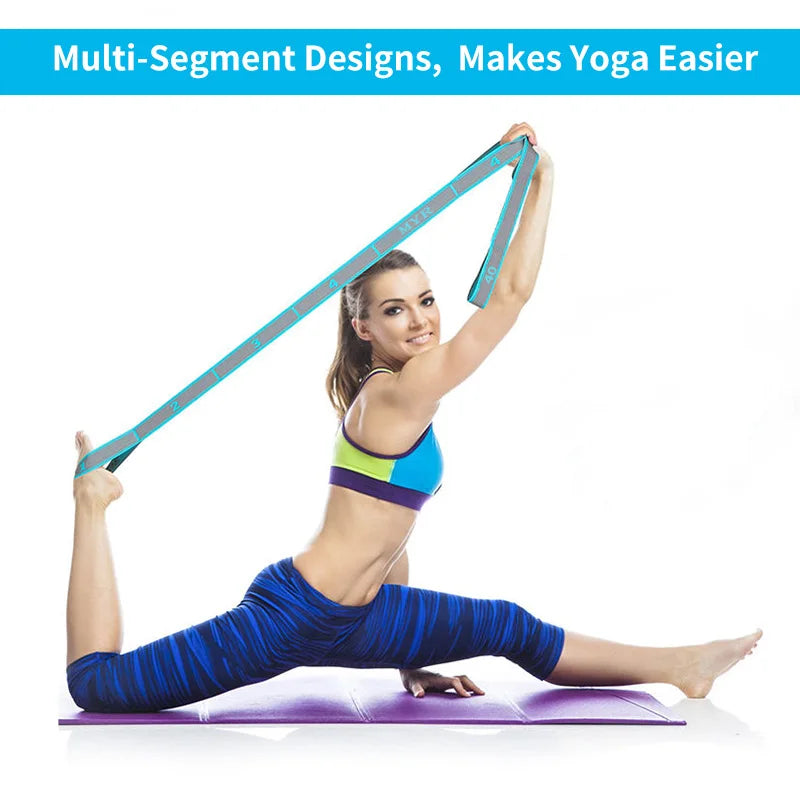 Premium Elastic Yoga Stretching Strap with Loops – Versatile Stretch Band for Ballet, Yoga, Dance, Pilates, and Gymnastics