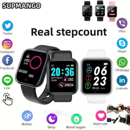 Y68 Stylish Smart Sports Watch - Real Step Counter & Fitness Tracker for Android & iOS