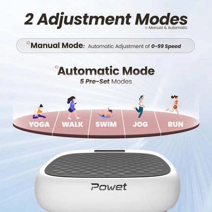 Professional Vibration Plate Exercise Machine for Whole Body Workouts with Loop Bands and Remote Control, Ideal for Weight Loss, Shaping, and Toning - White