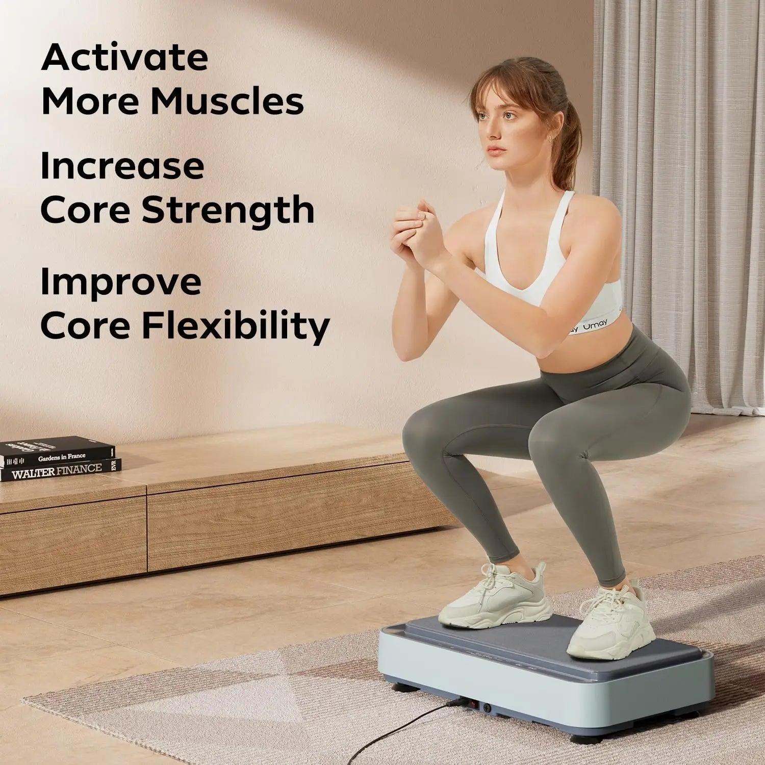 Elevate Your Fitness with the UMAY Fitness Vibration Board Exercise Machine - Full Body Home Workout for Enhanced Blood and Lymphatic Circulation