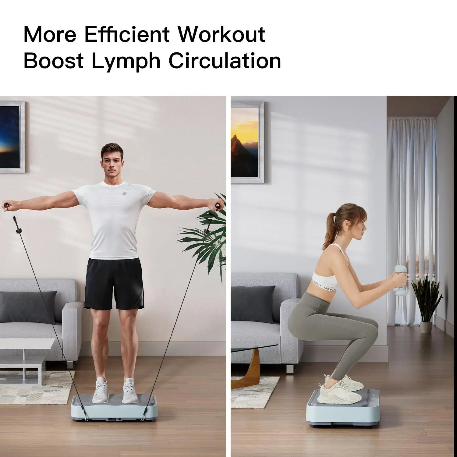 Elevate Your Fitness with the UMAY Fitness Vibration Board Exercise Machine - Full Body Home Workout for Enhanced Blood and Lymphatic Circulation
