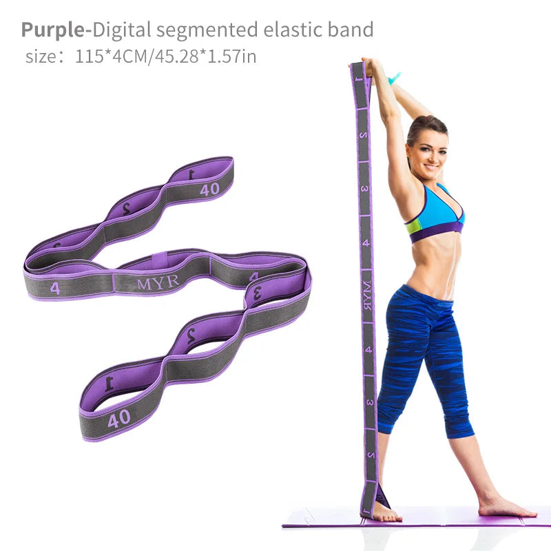 Premium Elastic Yoga Stretching Strap with Loops – Versatile Stretch Band for Ballet, Yoga, Dance, Pilates, and Gymnastics