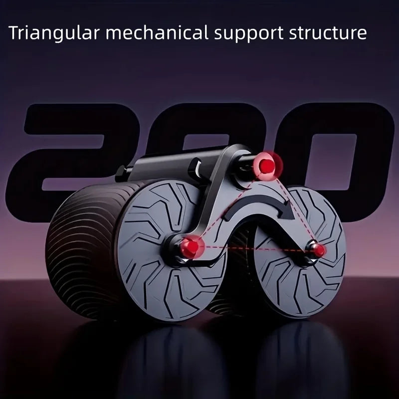 Ab Roller Wheel - Dual-Wheeled Abdominal Muscle Trainer for Comprehensive Core Strengthening with Automatic Rebound Feature