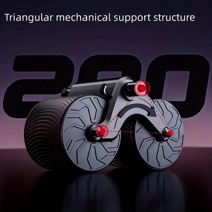 Ab Roller Wheel - Dual-Wheeled Abdominal Muscle Trainer for Comprehensive Core Strengthening with Automatic Rebound Feature