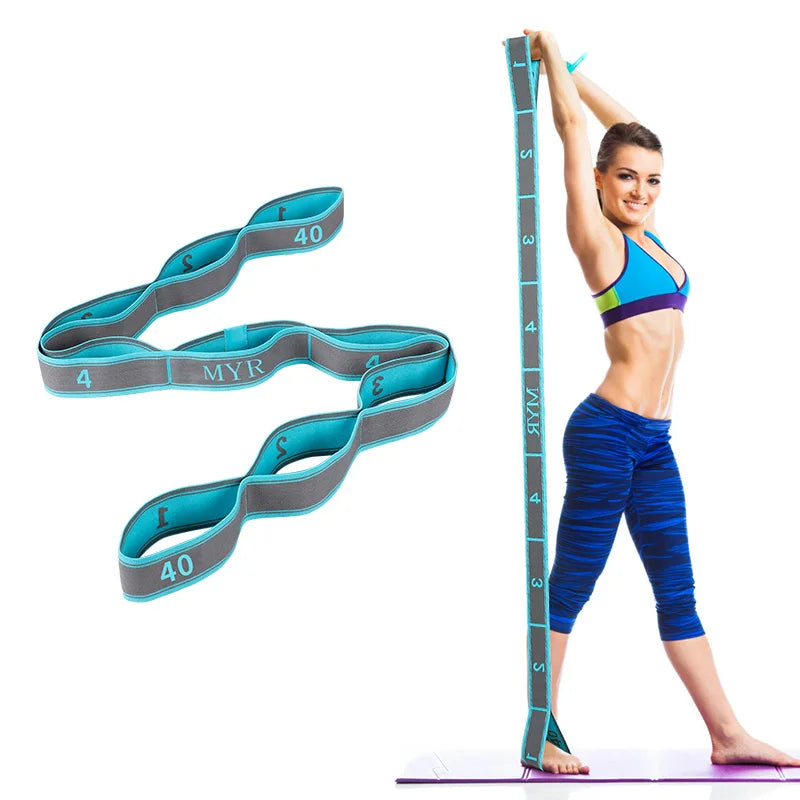 Premium Elastic Yoga Stretching Strap with Loops – Versatile Stretch Band for Ballet, Yoga, Dance, Pilates, and Gymnastics