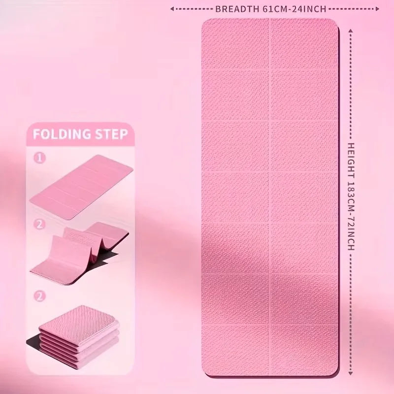 Premium Eco-Friendly Foldable Yoga Mat - Lightweight, Non-Slip, Double-Sided for Travel, Pilates, and Versatile Floor Workouts