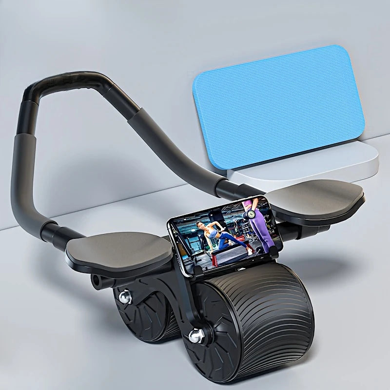 Ab Roller Wheel - Dual-Wheeled Abdominal Muscle Trainer for Comprehensive Core Strengthening with Automatic Rebound Feature