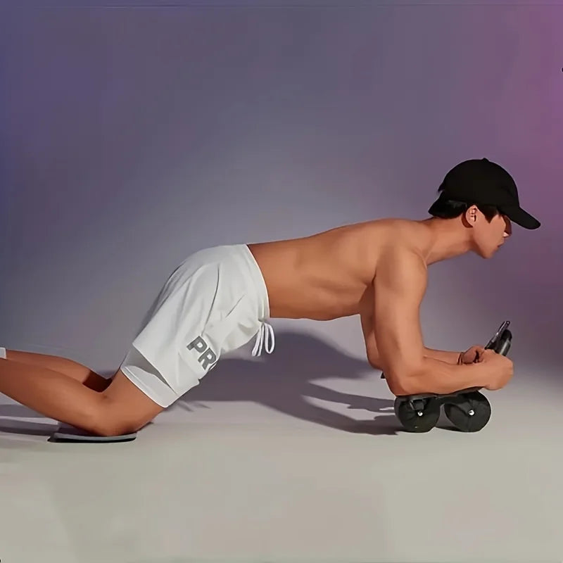 Ab Roller Wheel - Dual-Wheeled Abdominal Muscle Trainer for Comprehensive Core Strengthening with Automatic Rebound Feature