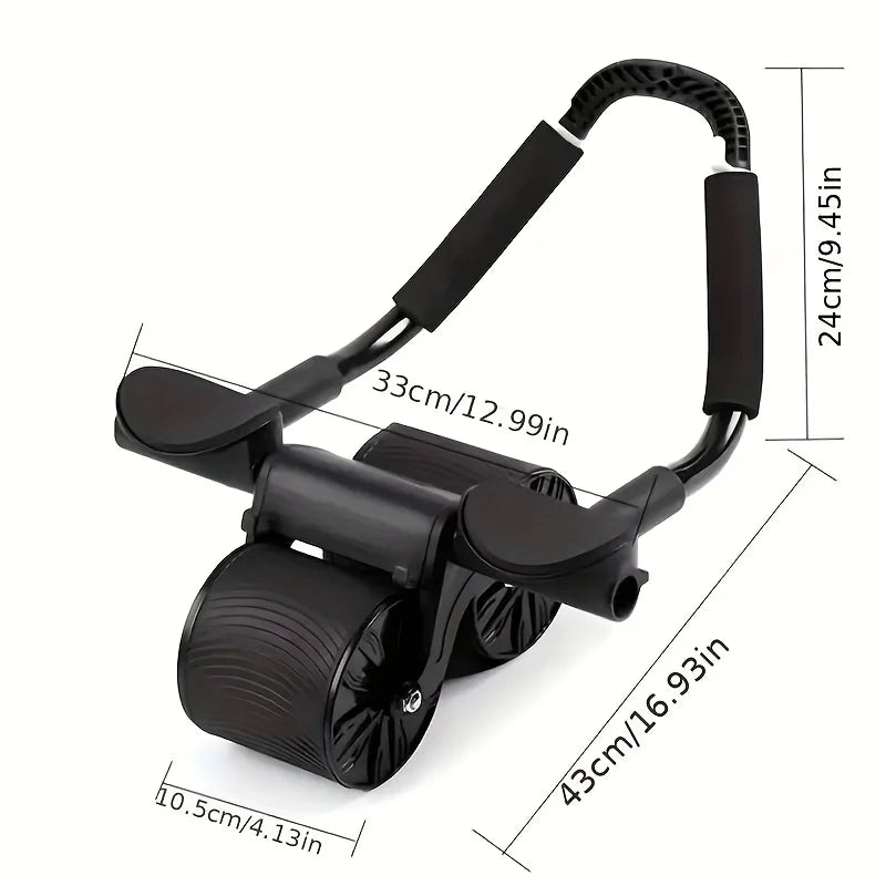 Ab Roller Wheel - Dual-Wheeled Abdominal Muscle Trainer for Comprehensive Core Strengthening with Automatic Rebound Feature