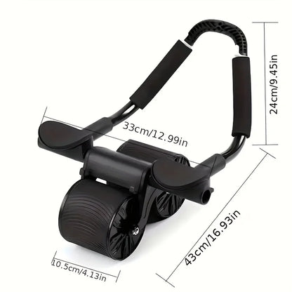 Ab Roller Wheel - Dual-Wheeled Abdominal Muscle Trainer for Comprehensive Core Strengthening with Automatic Rebound Feature