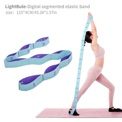 Premium Elastic Yoga Stretching Strap with Loops – Versatile Stretch Band for Ballet, Yoga, Dance, Pilates, and Gymnastics