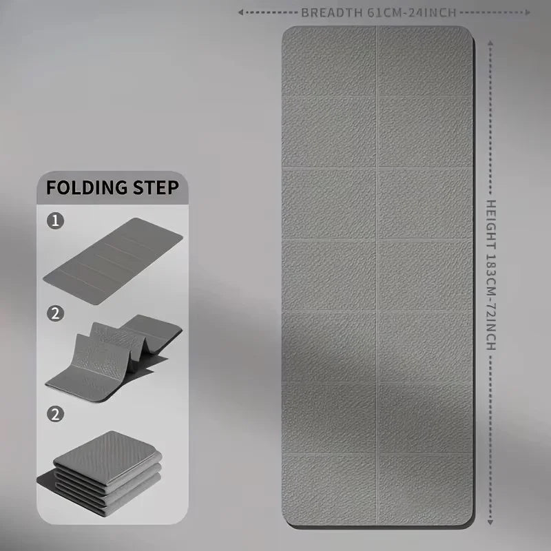 Premium Eco-Friendly Foldable Yoga Mat - Lightweight, Non-Slip, Double-Sided for Travel, Pilates, and Versatile Floor Workouts