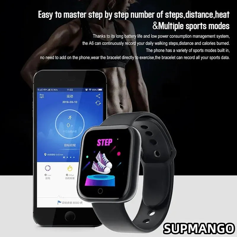 Y68 Stylish Smart Sports Watch - Real Step Counter & Fitness Tracker for Android & iOS